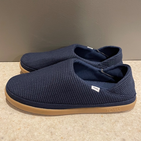 TOMS Ezra Slipper Scuff Waffle Knit Indoor Outdoor Cushioned Insole Navy W9 - Picture 3 of 8